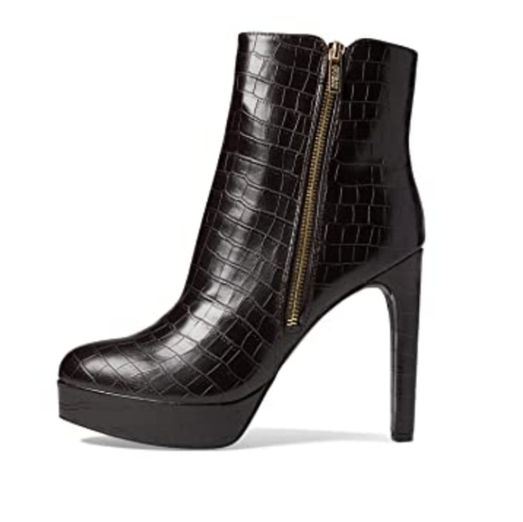 Guess Shoes - R GUESS Dark Brown Lapse Faux Leather Croc High Heel Booties Size 10 NWOB NWOT